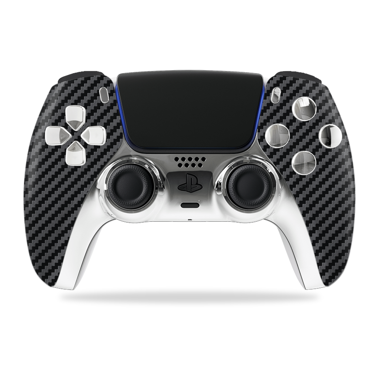 Carbon Fibre Pattern & Chrome PS5 Controller – Carbon Vault