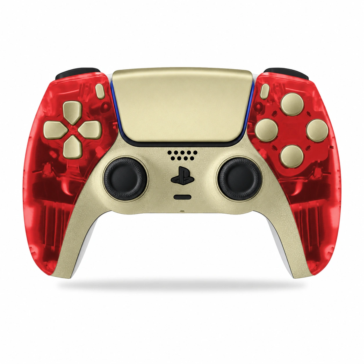 Transparent PS5 Controller Ruby Gold