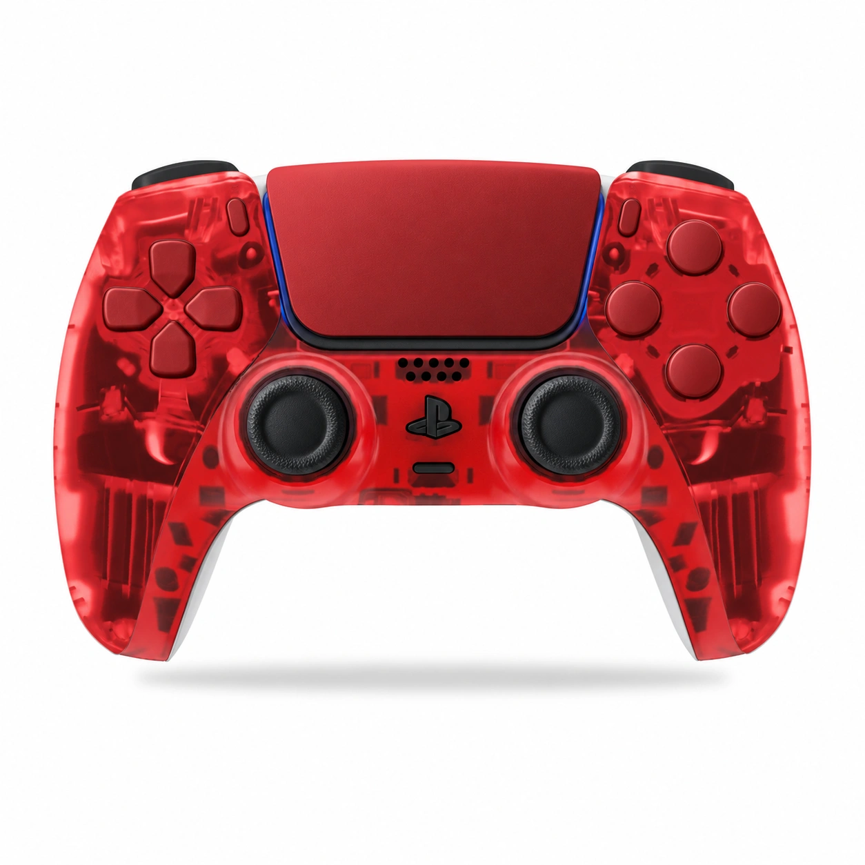 Transparent PS5 Controller Ruby