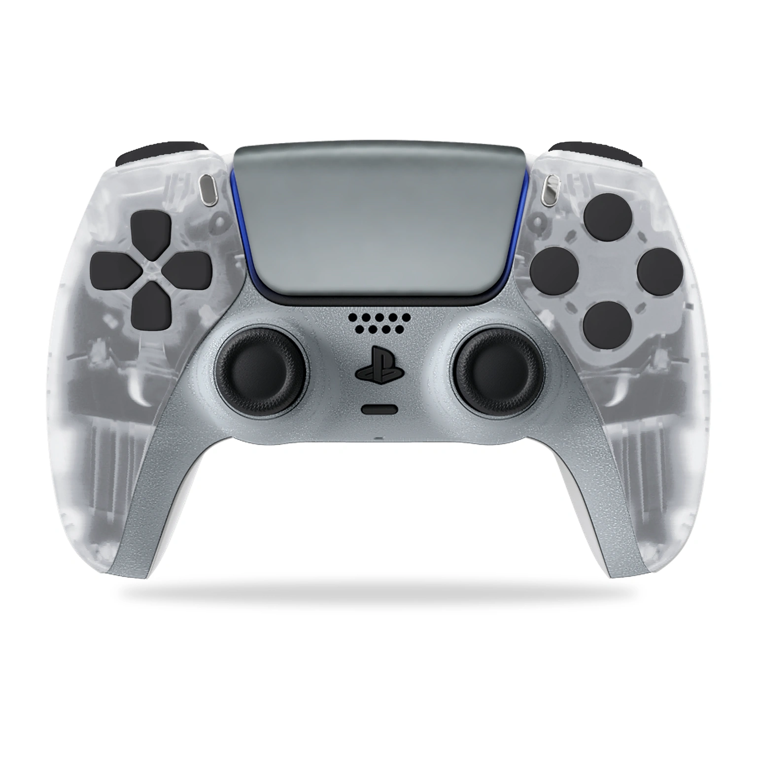 Transparent Clear PS5 Controller Steel Noir