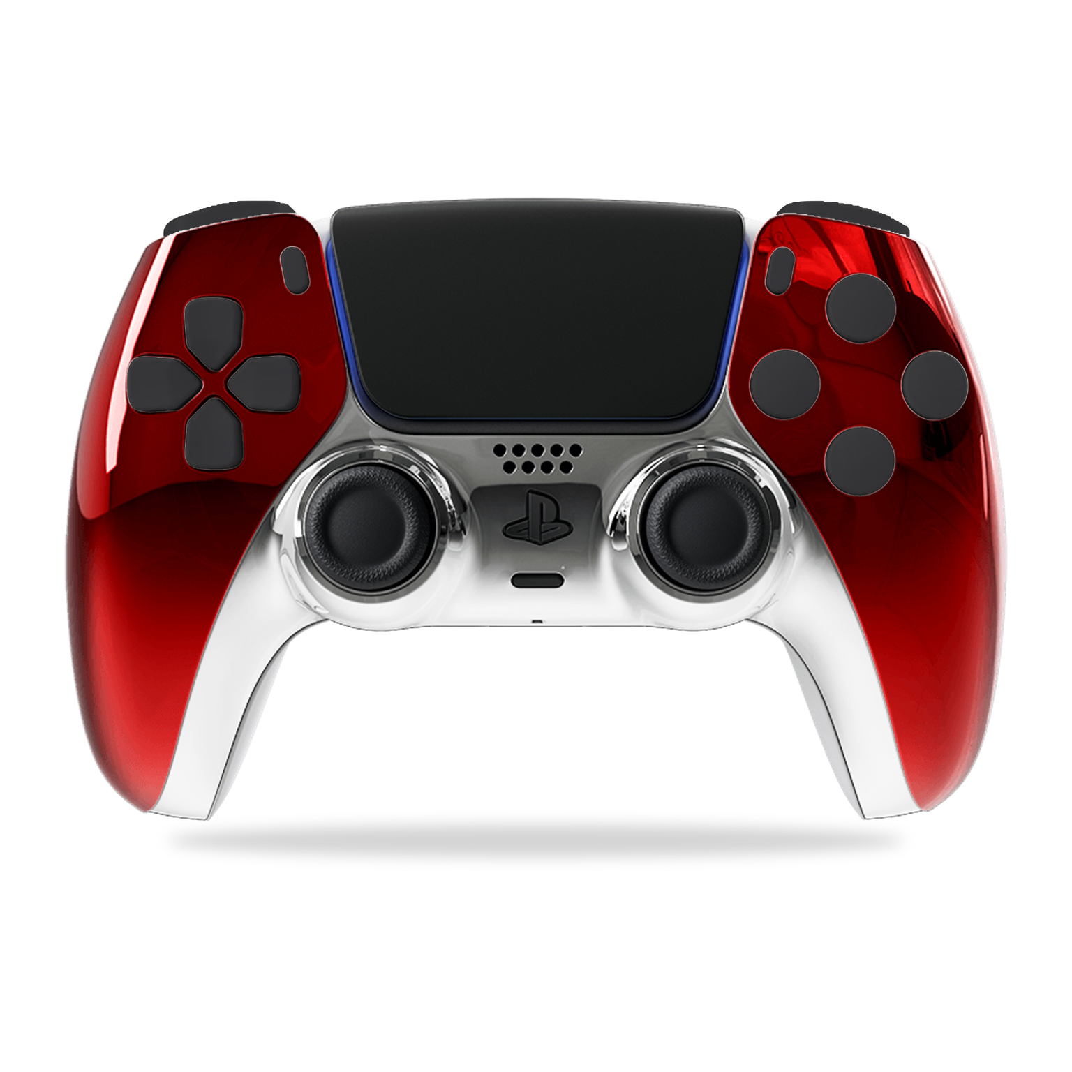 Chrome PS5 Controller – Crimson Steel